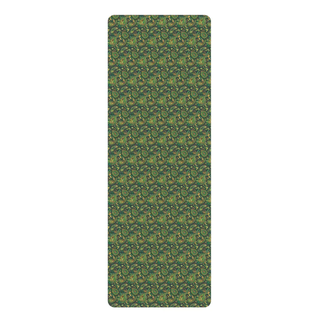 Paisley Rubber Yoga Mat - Non Slip Microfiber - Dipaliz