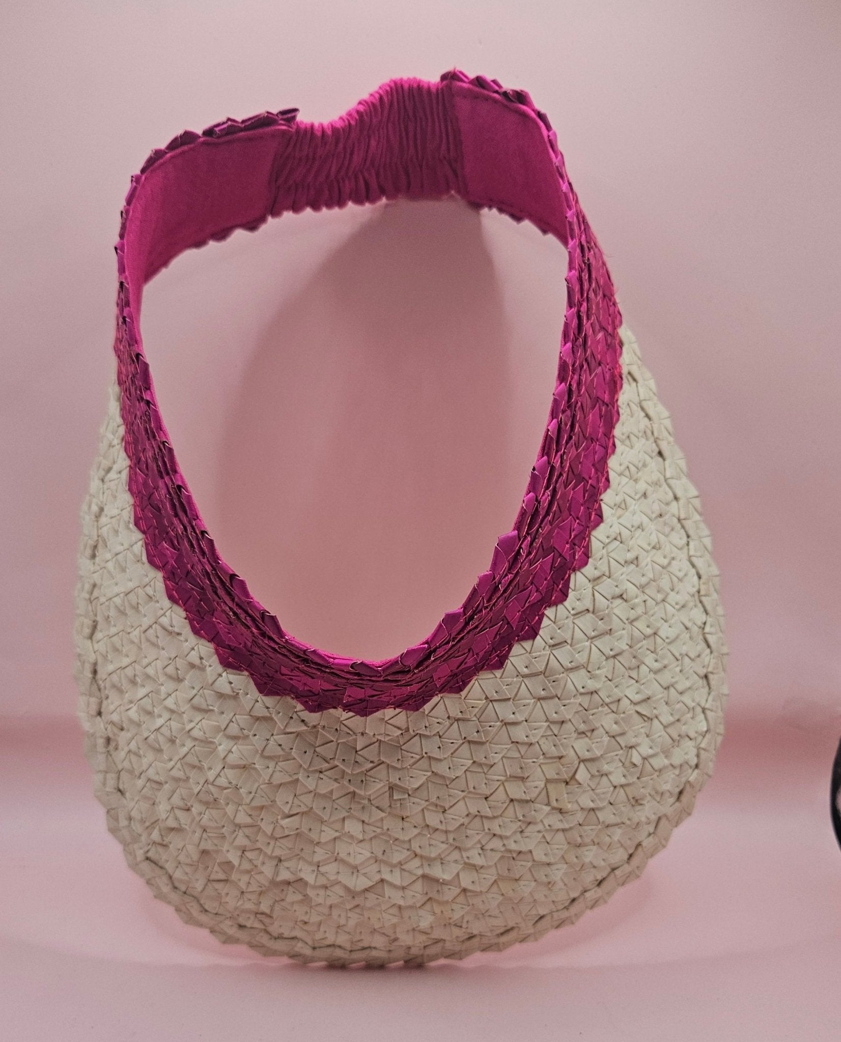 Palm Leaf Visor – Colorful Summer Straw Hat with Elastic Band | Lightweight Sun Protection