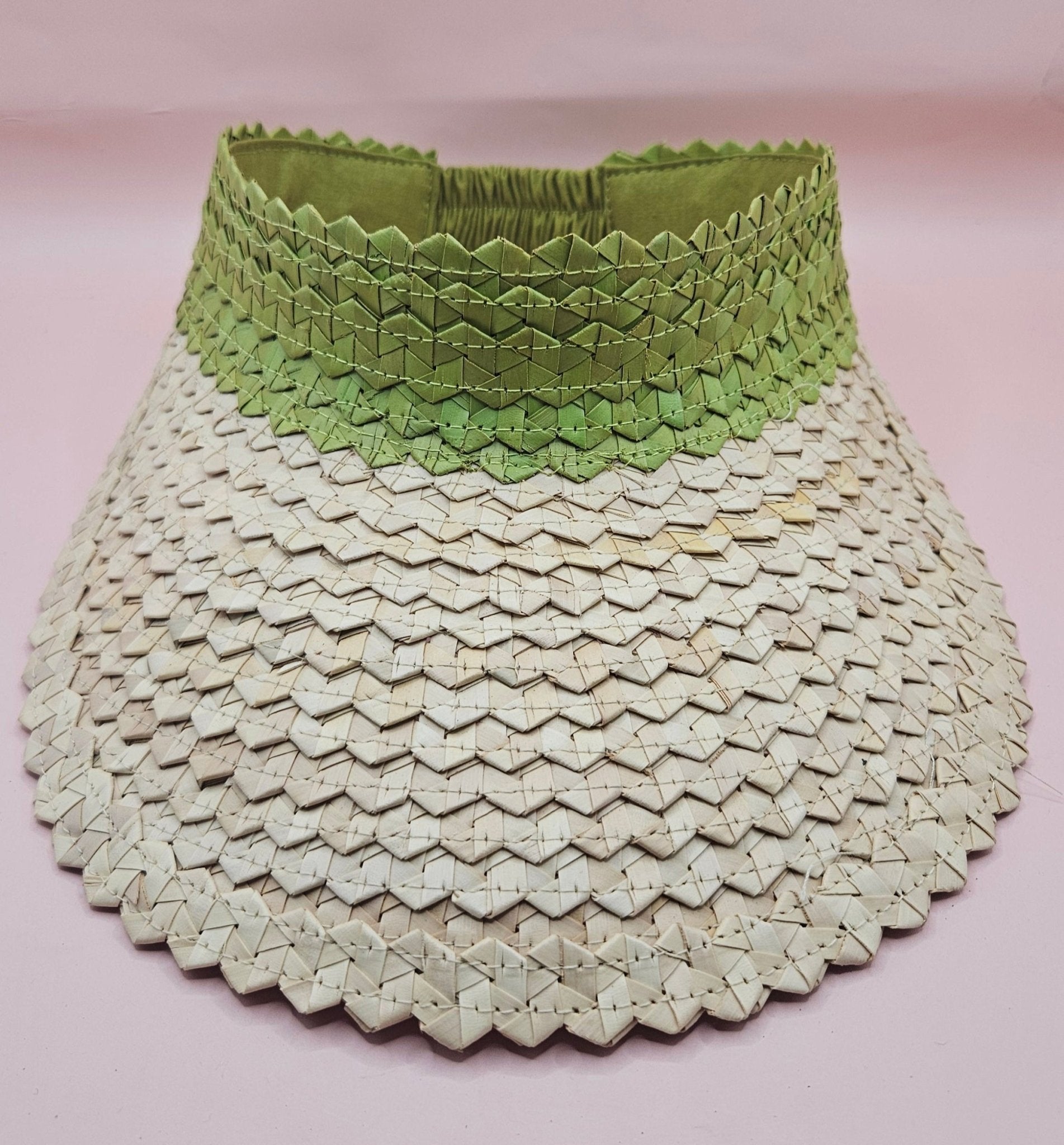 Palm Leaf Visor – Colorful Summer Straw Hat with Elastic Band | Lightweight Sun Protection