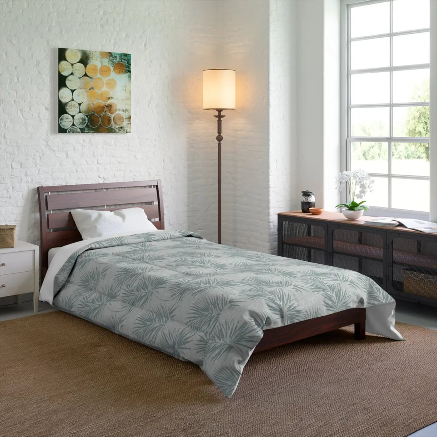 Luxurious Palm Leaves Comforter - Polyester Bedding - DipaliZ