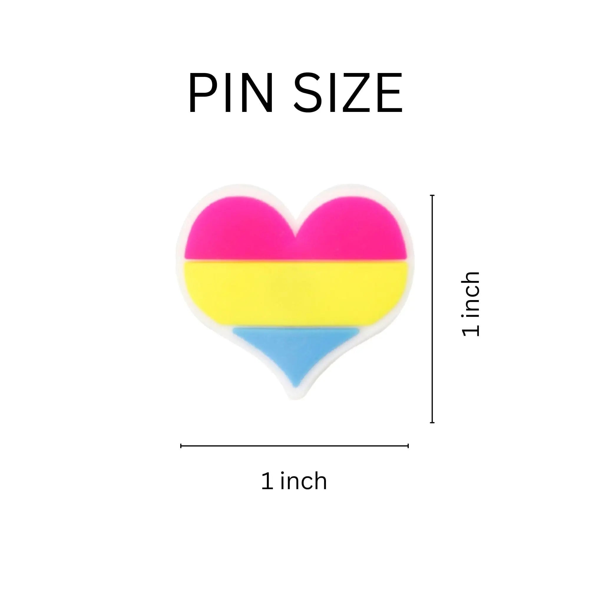 Pansexual Flag Pride Silicone Heart Pins