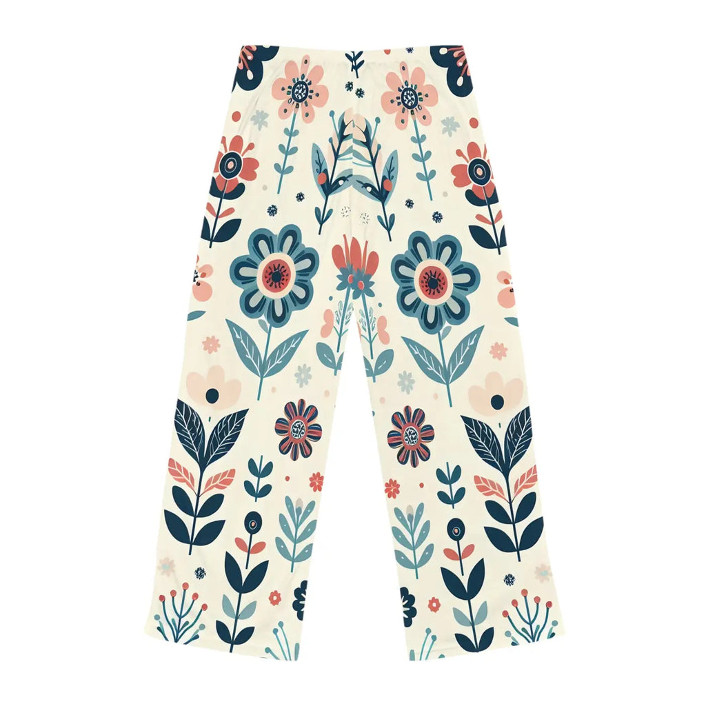 Pastel Floral Pajama Pants - Polyester Jersey Knit - DipaliZ