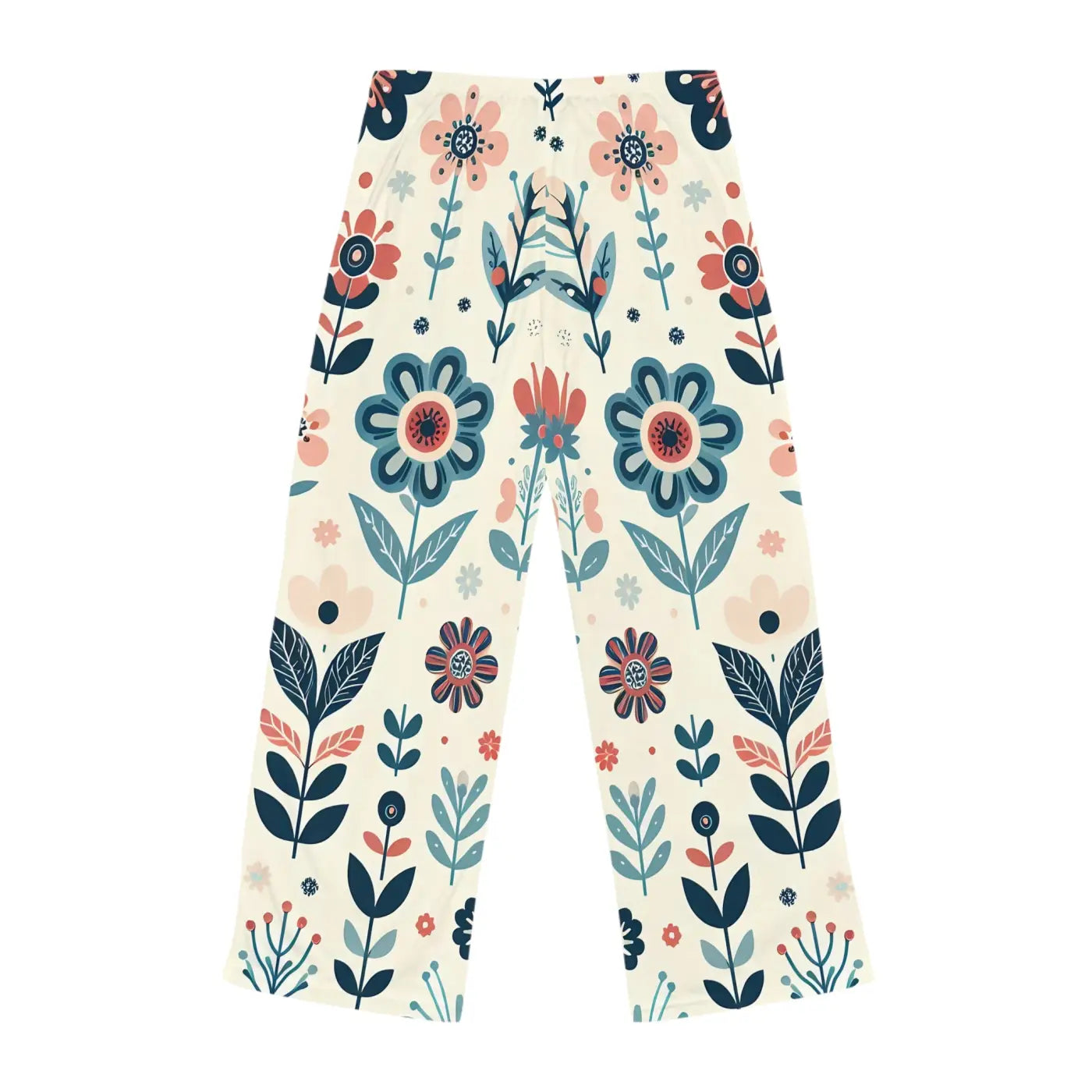 Pastel Floral Pajama Pants - Polyester Jersey Knit - DipaliZ