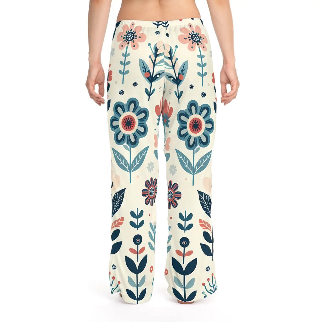 Pastel Floral Pajama Pants - Polyester Jersey Knit - DipaliZ