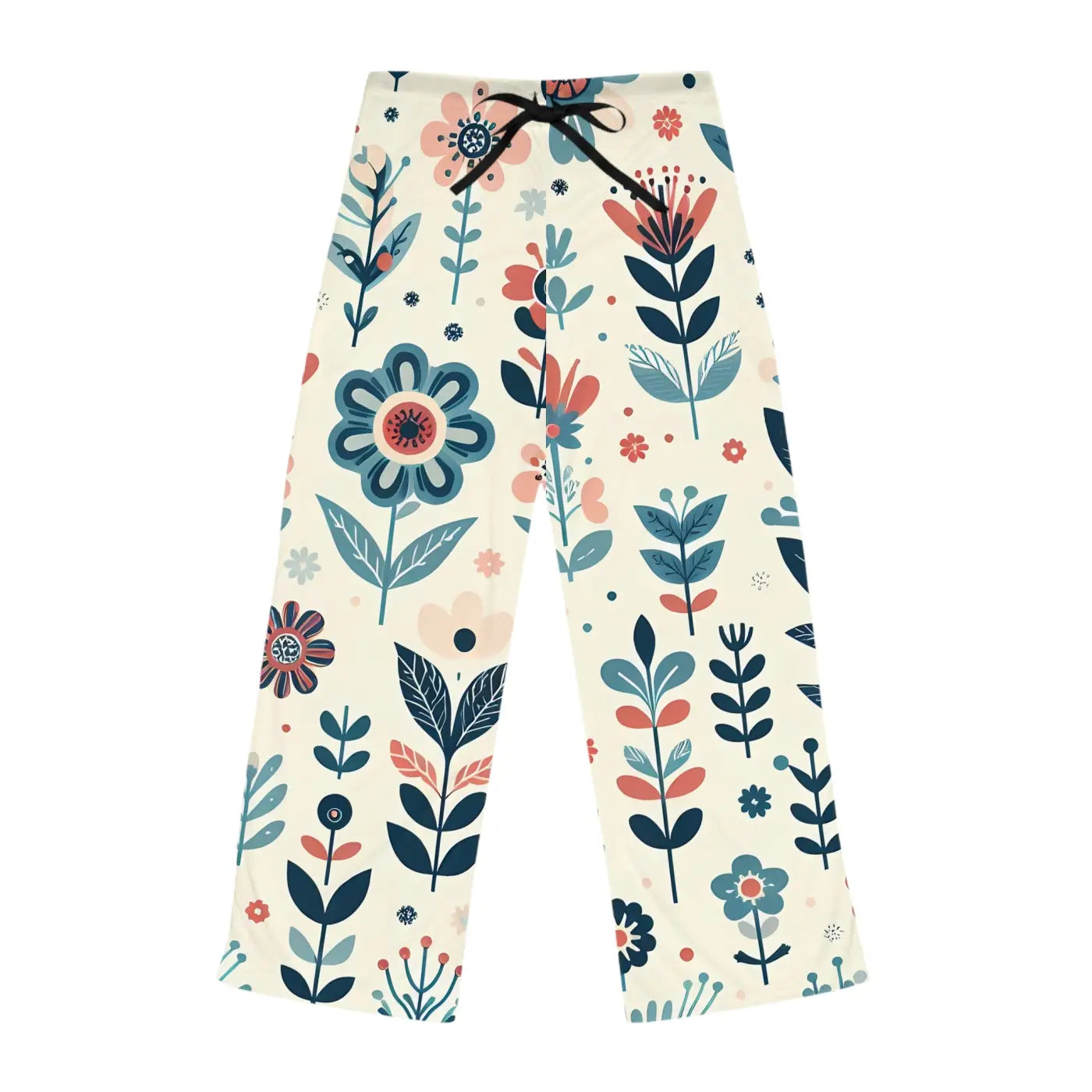 Pastel Floral Pajama Pants - Polyester Jersey Knit - DipaliZ