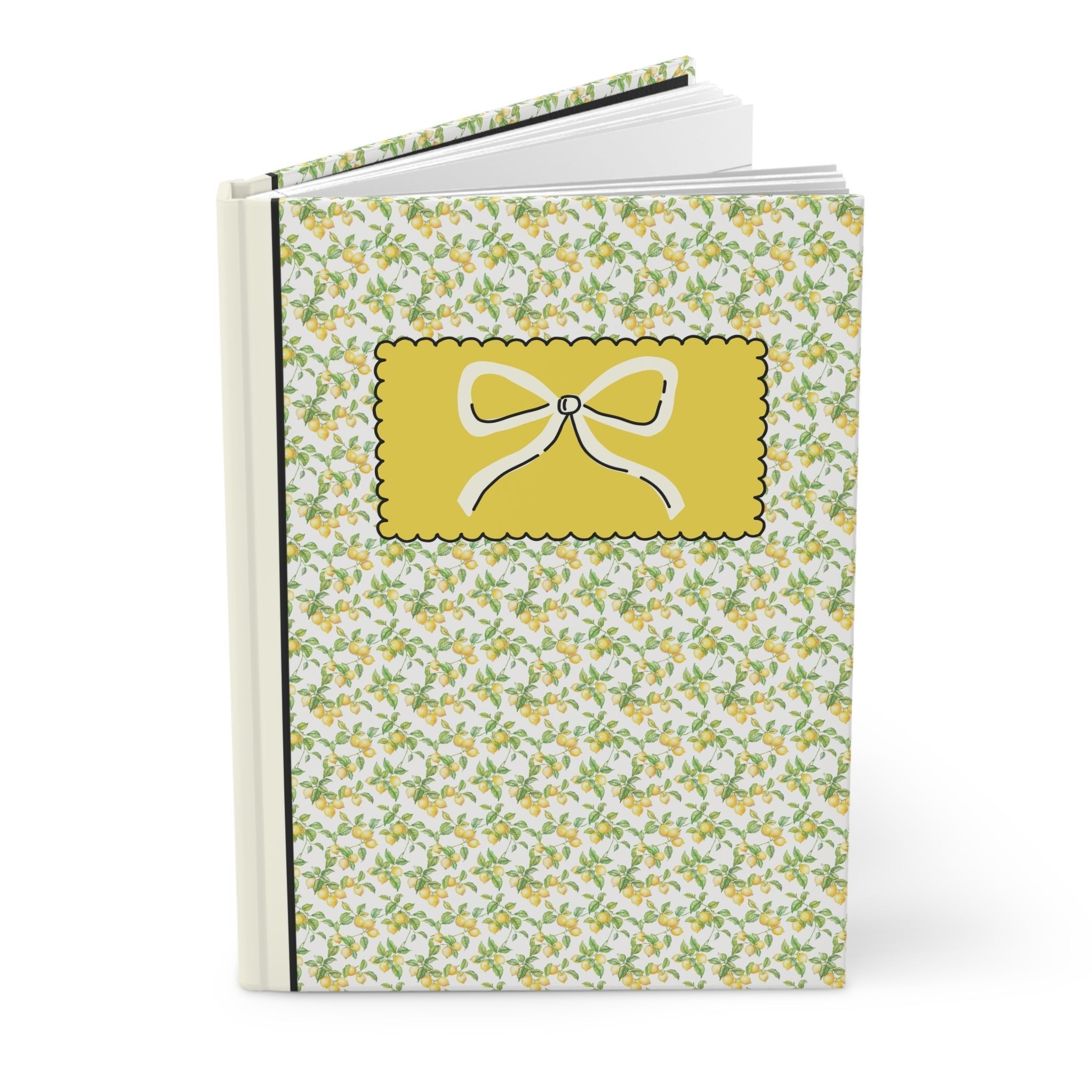 Pastel Lemon Notebook with Bow