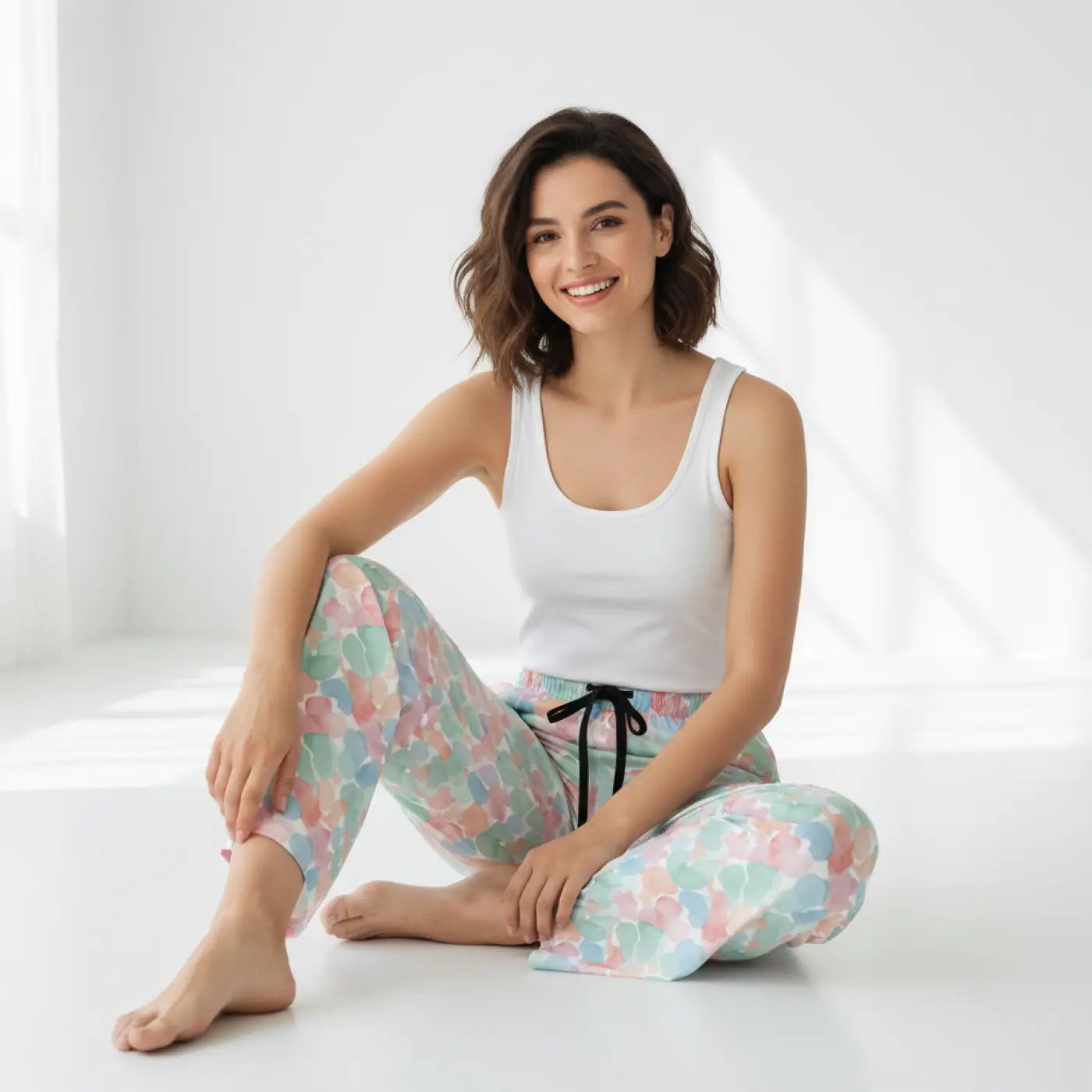 Pastel Watercolor Hearts Pajama Pants - Dreamy Sleepwear - DipaliZ
