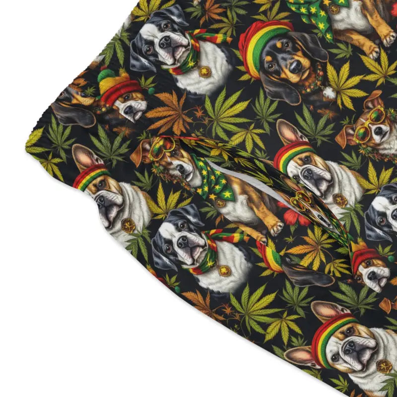 Ocean State Styles Mens Paw Print Dog Themed Swim Trunks