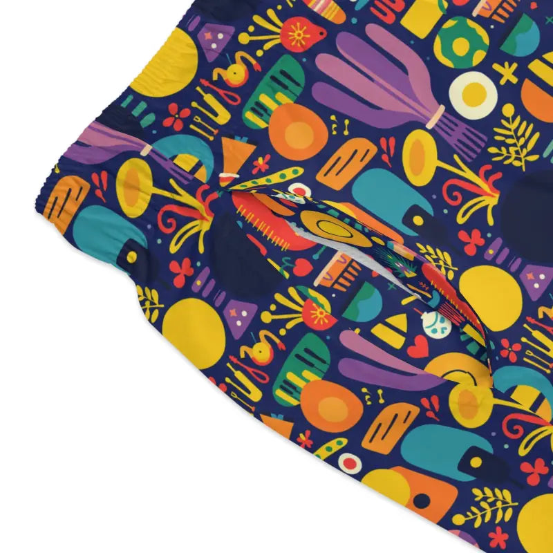 Ocean State Styles Patterned Mens Swim Trunks Drawstring