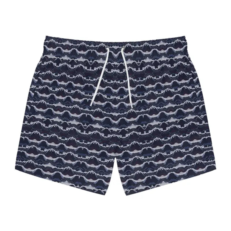 Ocean State Styles Coastal Wave Patterned Mens Swim Trunks