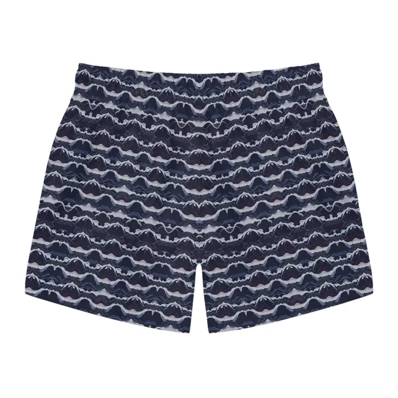 Ocean State Styles Coastal Wave Patterned Mens Swim Trunks