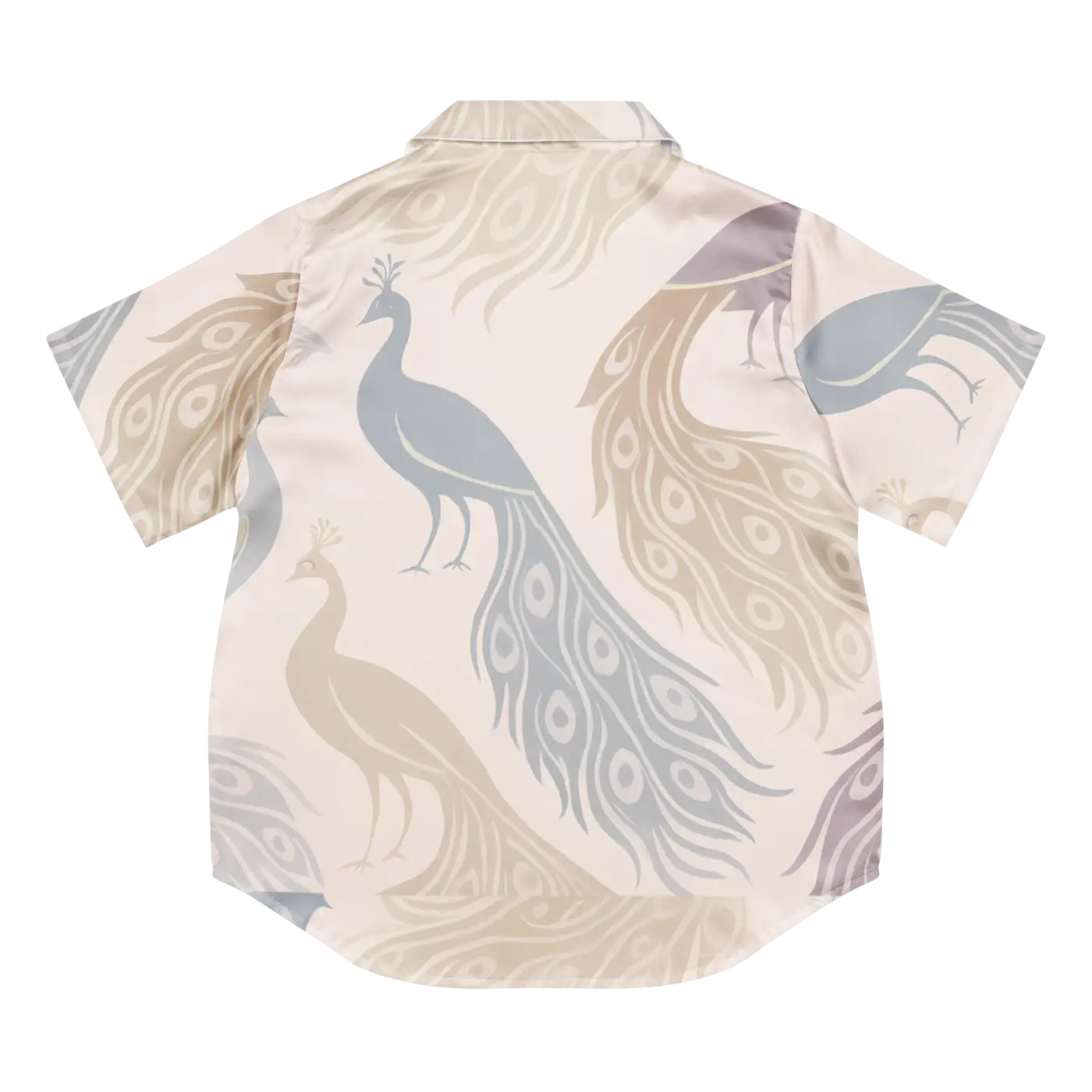 Peacock Bird Print Pajama Top - Soft Satin - DipaliZ