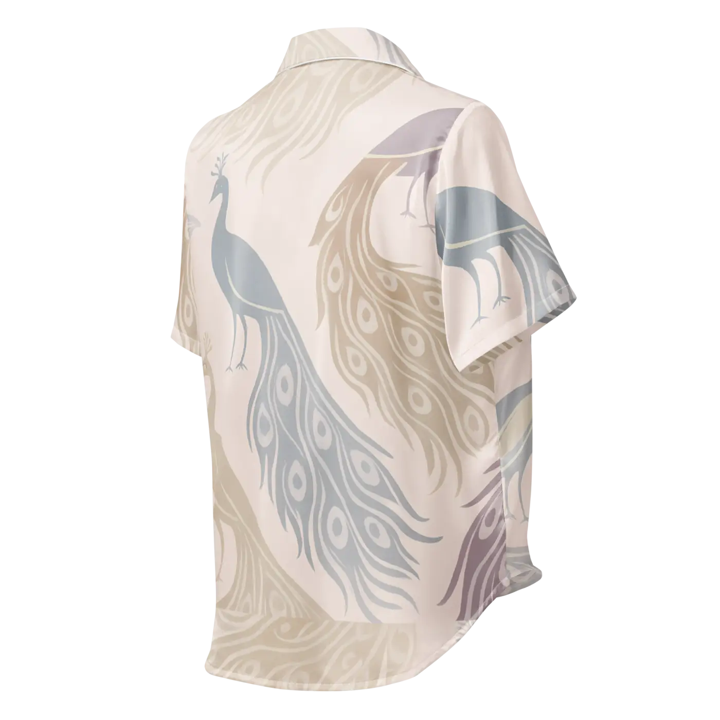 Peacock Bird Print Pajama Top - Soft Satin - DipaliZ