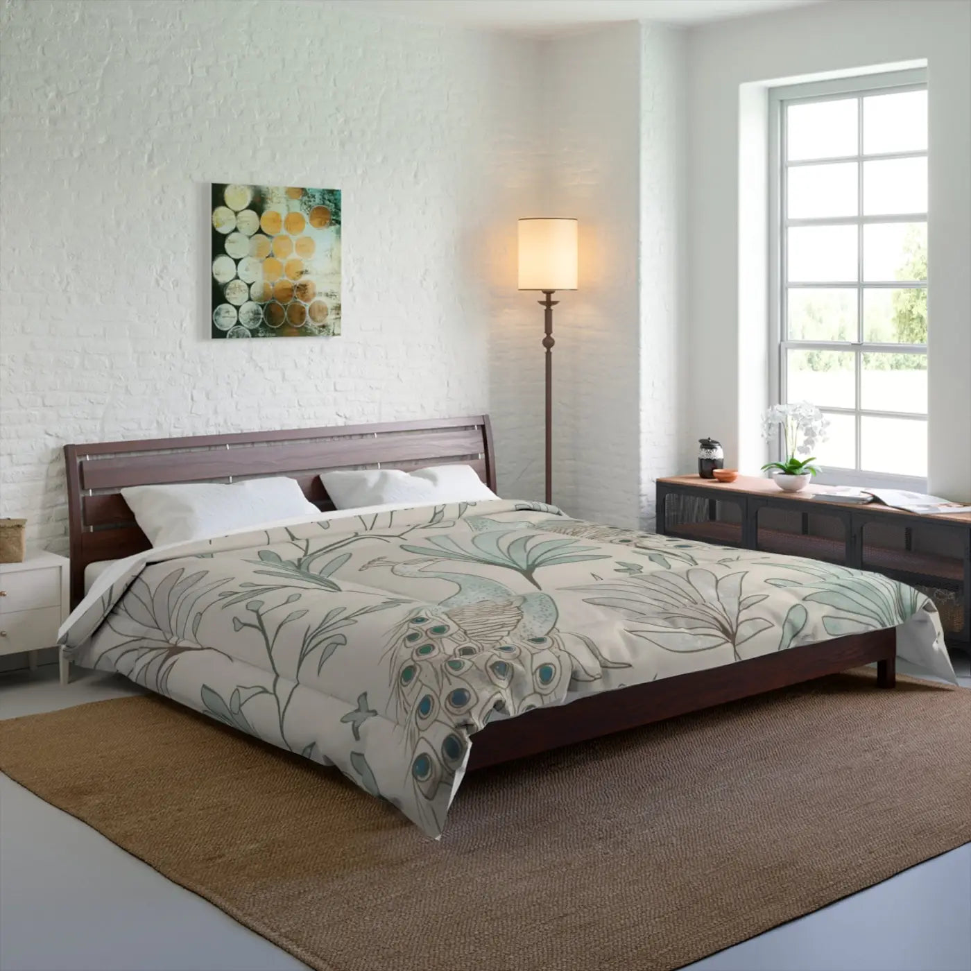 Elegant Peacock Comforter - One Sided Print - DipaliZ