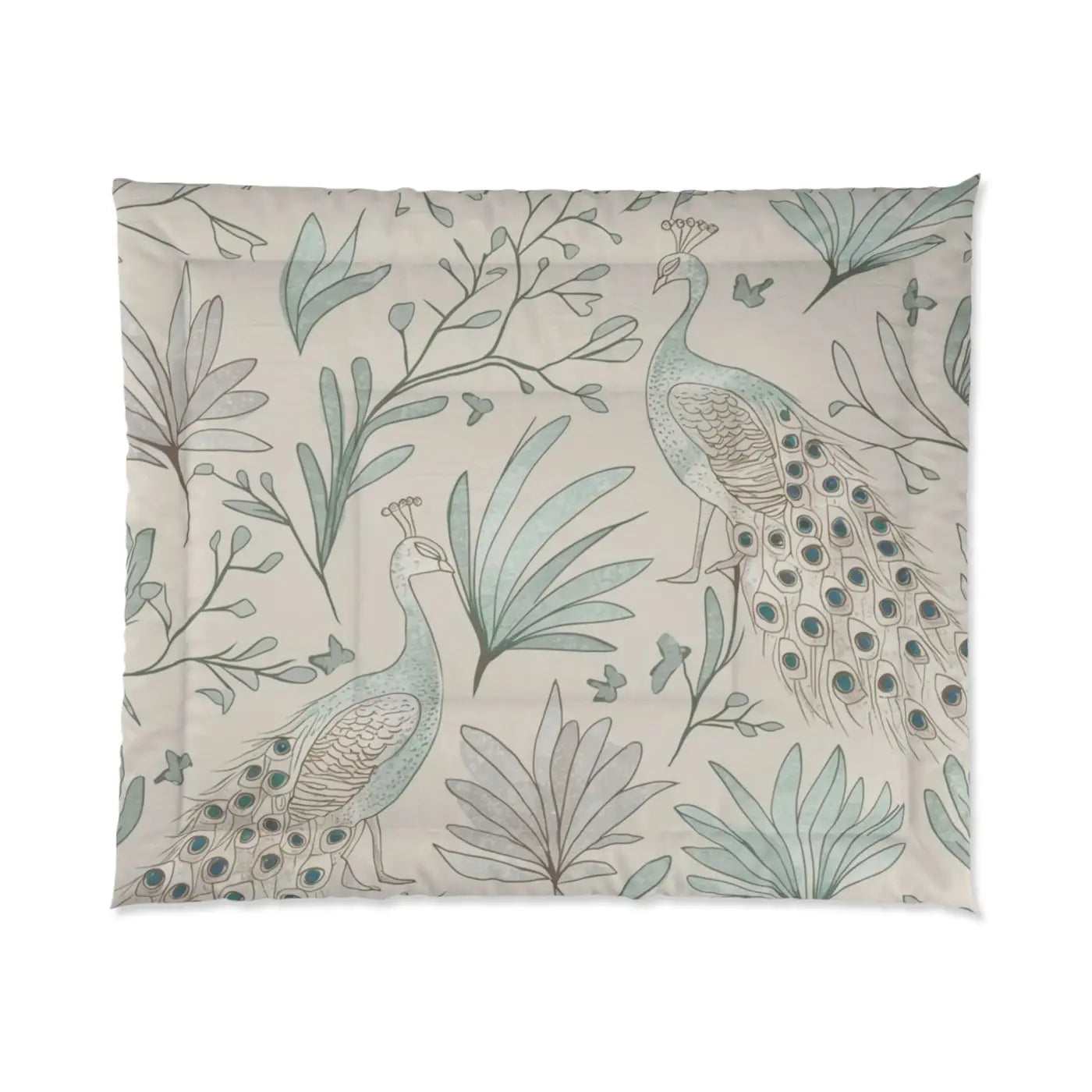 Elegant Peacock Comforter - One Sided Print - DipaliZ