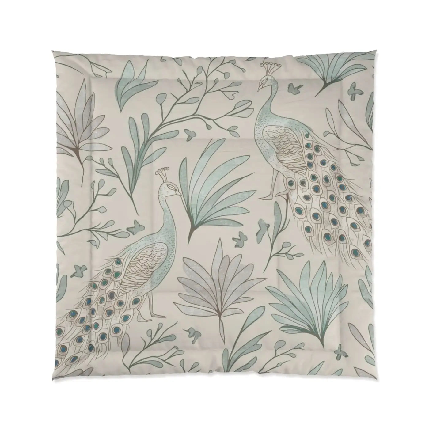 Elegant Peacock Comforter - One Sided Print - DipaliZ
