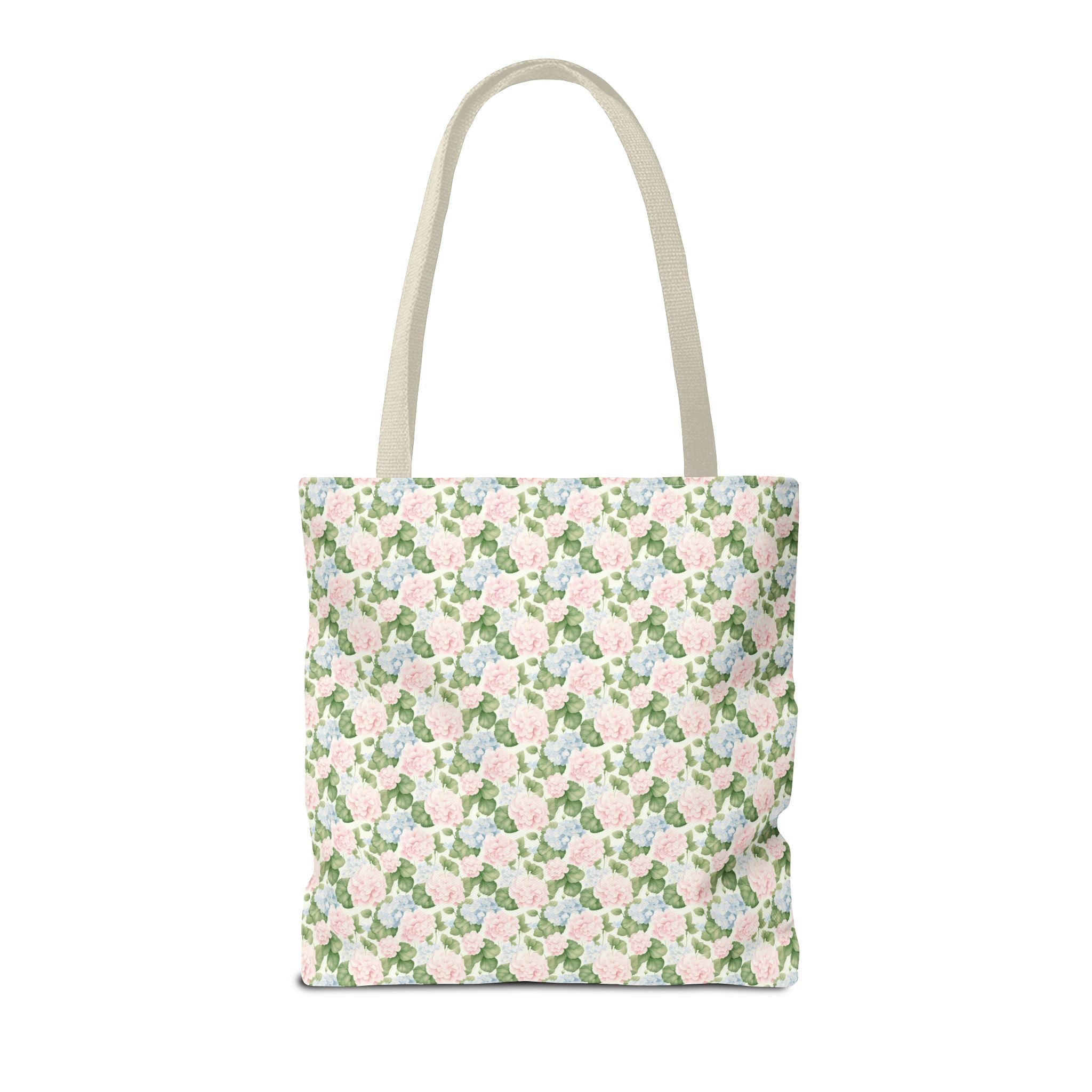 Peppy Initial Tote Bag with Initial and Cute Bow, Boho Hydrangea Flowers: Z