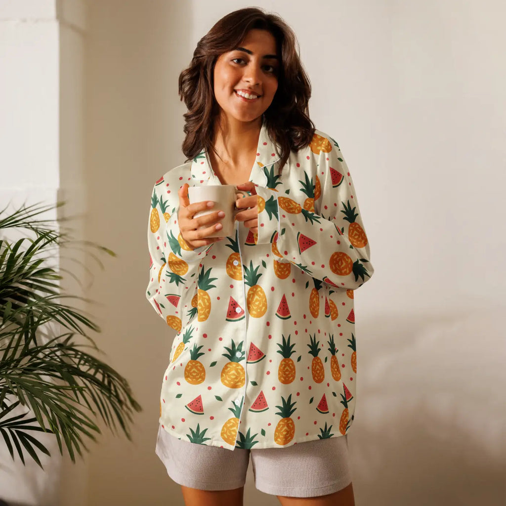 Tropical Long Sleeve Pajama - Silky Comfort - DipaliZ