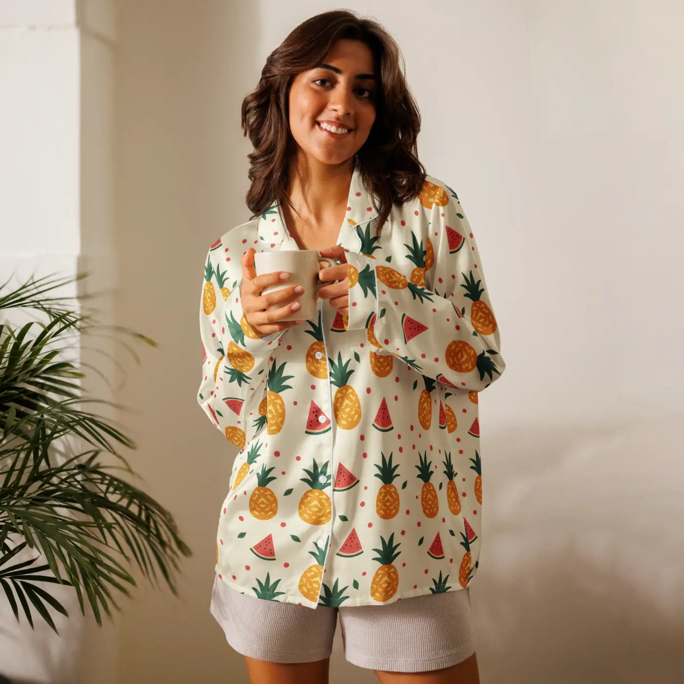 Tropical Long Sleeve Pajama - Silky Comfort - DipaliZ
