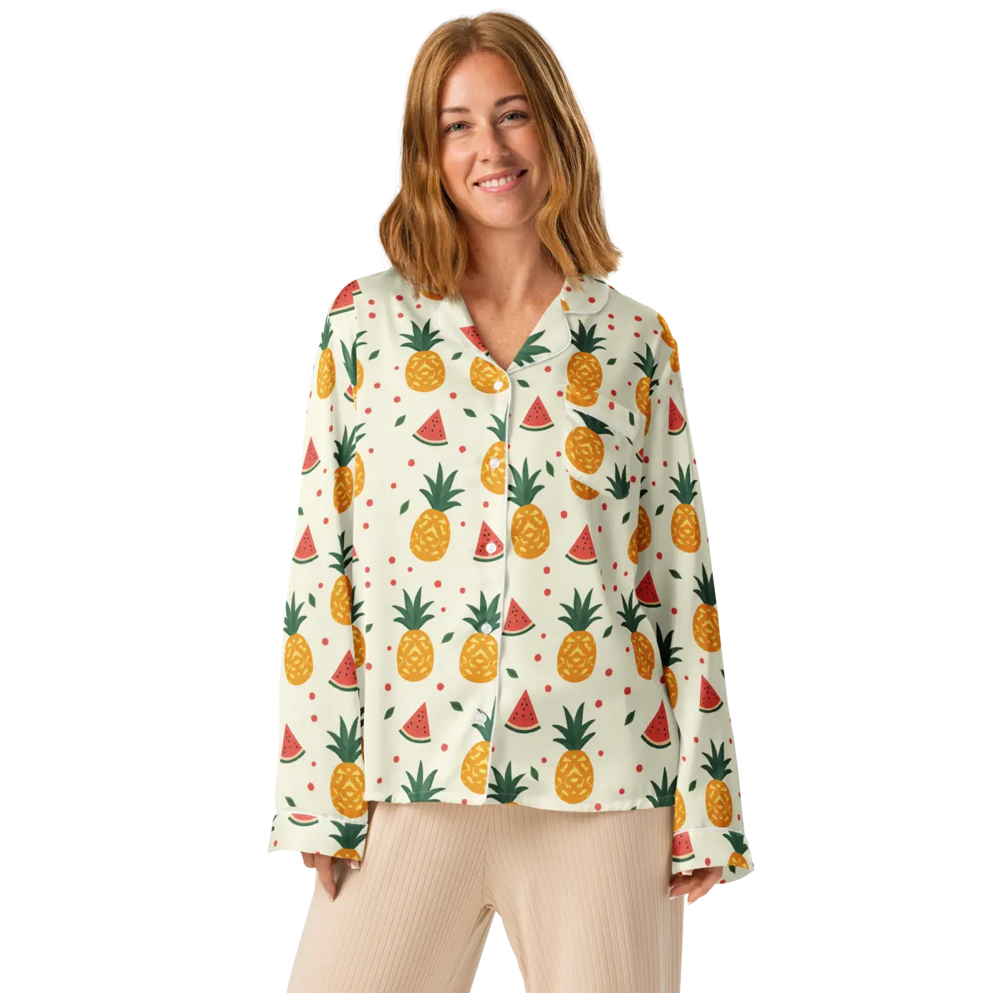 Tropical Long Sleeve Pajama - Silky Comfort - DipaliZ