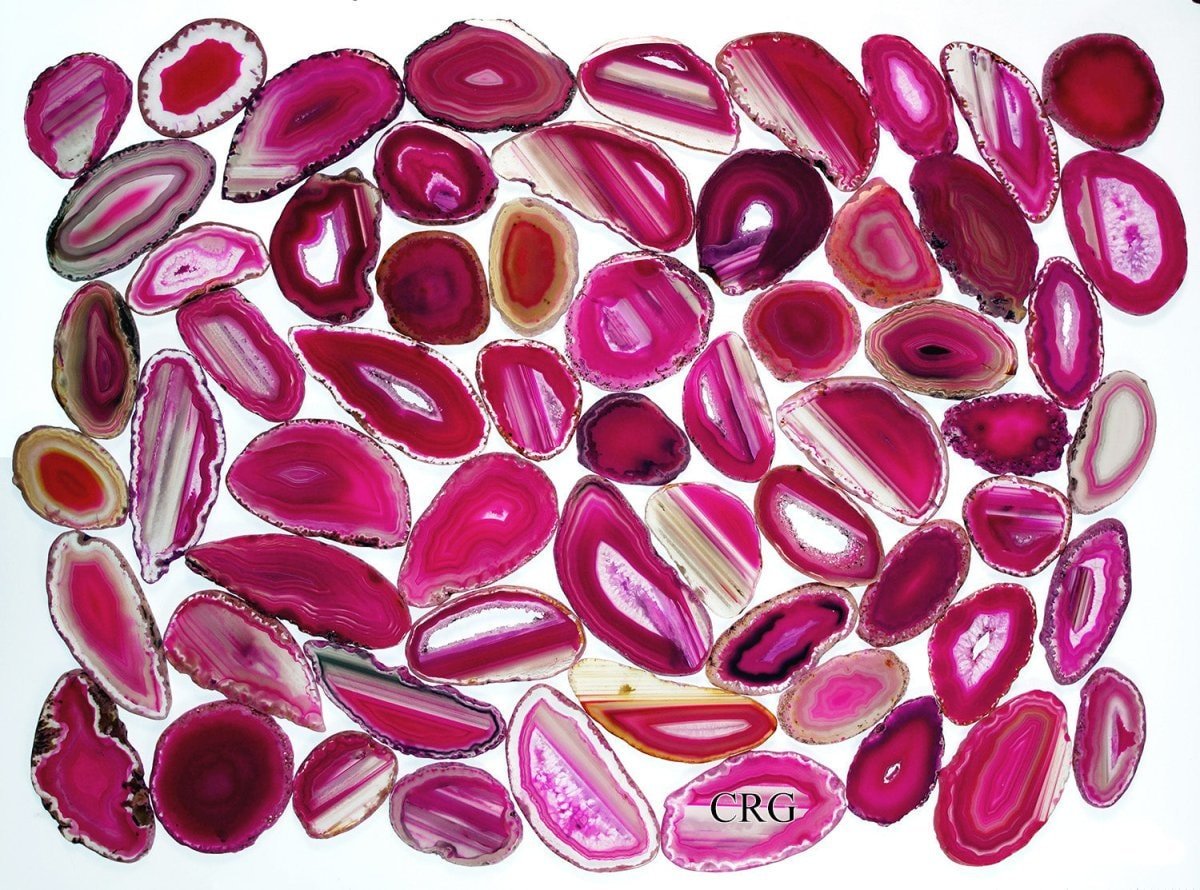 Pink Agate Slice Size #0 (2 To 3 Inches) (1 Piece)