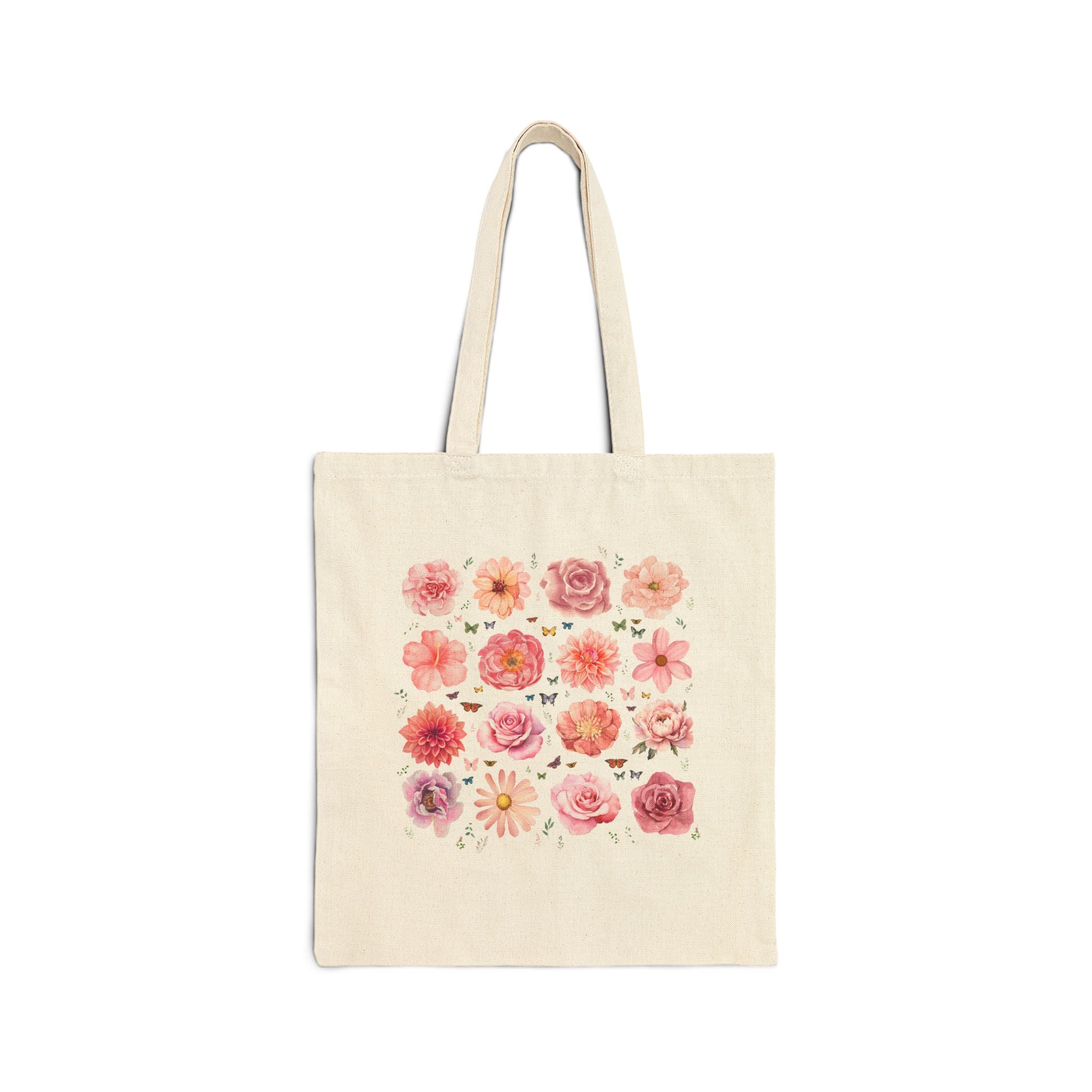 Pink Floral Cottagecore Tote Bag