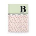 Pink Floral Notebook with Initial and Bows: B