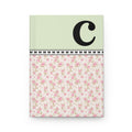 Pink Floral Notebook with Initial and Bows: C