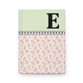 Pink Floral Notebook with Initial and Bows: E