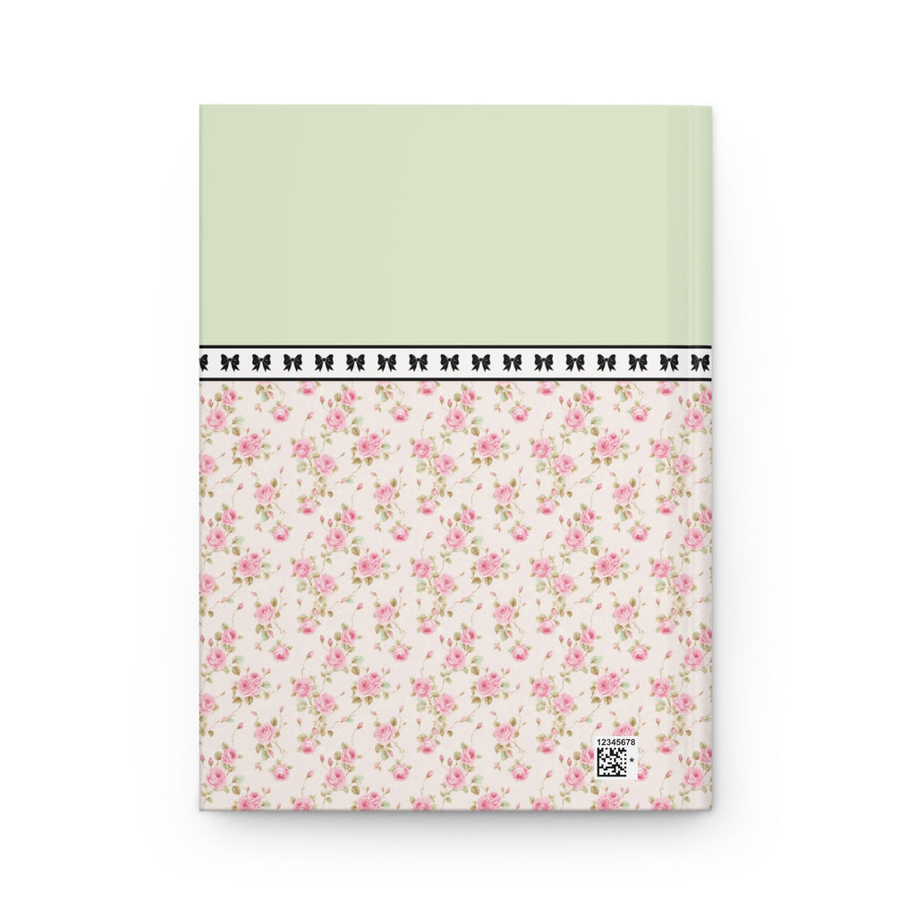 Pink Floral Notebook with Initial and Bows: G