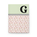 Pink Floral Notebook with Initial and Bows: G
