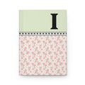 Pink Floral Notebook with Initial and Bows: I