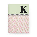 Pink Floral Notebook with Initial and Bows: K