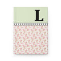 Pink Floral Notebook with Initial and Bows: L