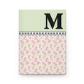 Pink Floral Notebook with Initial and Bows: M