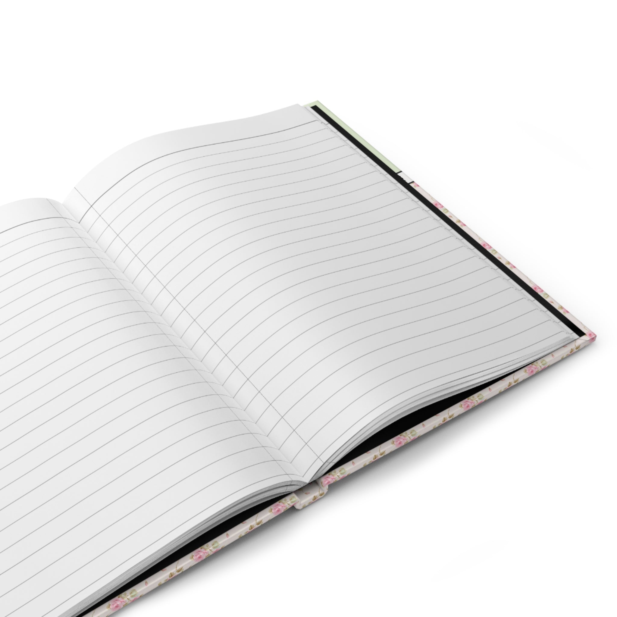 Pink Floral Notebook with Initial and Bows: N