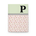 Pink Floral Notebook with Initial and Bows: P