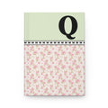 Pink Floral Notebook with Initial and Bows: Q