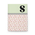 Pink Floral Notebook with Initial and Bows: S