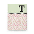 Pink Floral Notebook with Initial and Bows: T