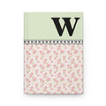 Pink Floral Notebook with Initial and Bows: W