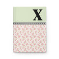 Pink Floral Notebook with Initial and Bows: X