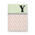 Pink Floral Notebook with Initial and Bows: Y