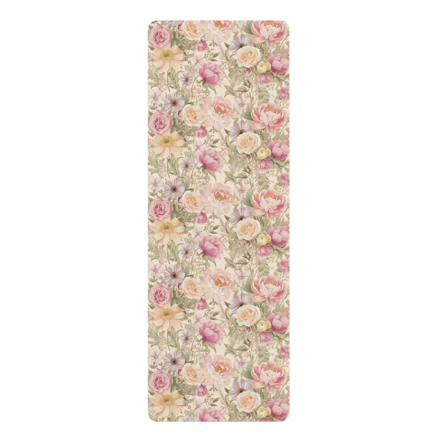 Pink Flowers Yoga Mat - Non Slip Natural Rubber - Dipaliz