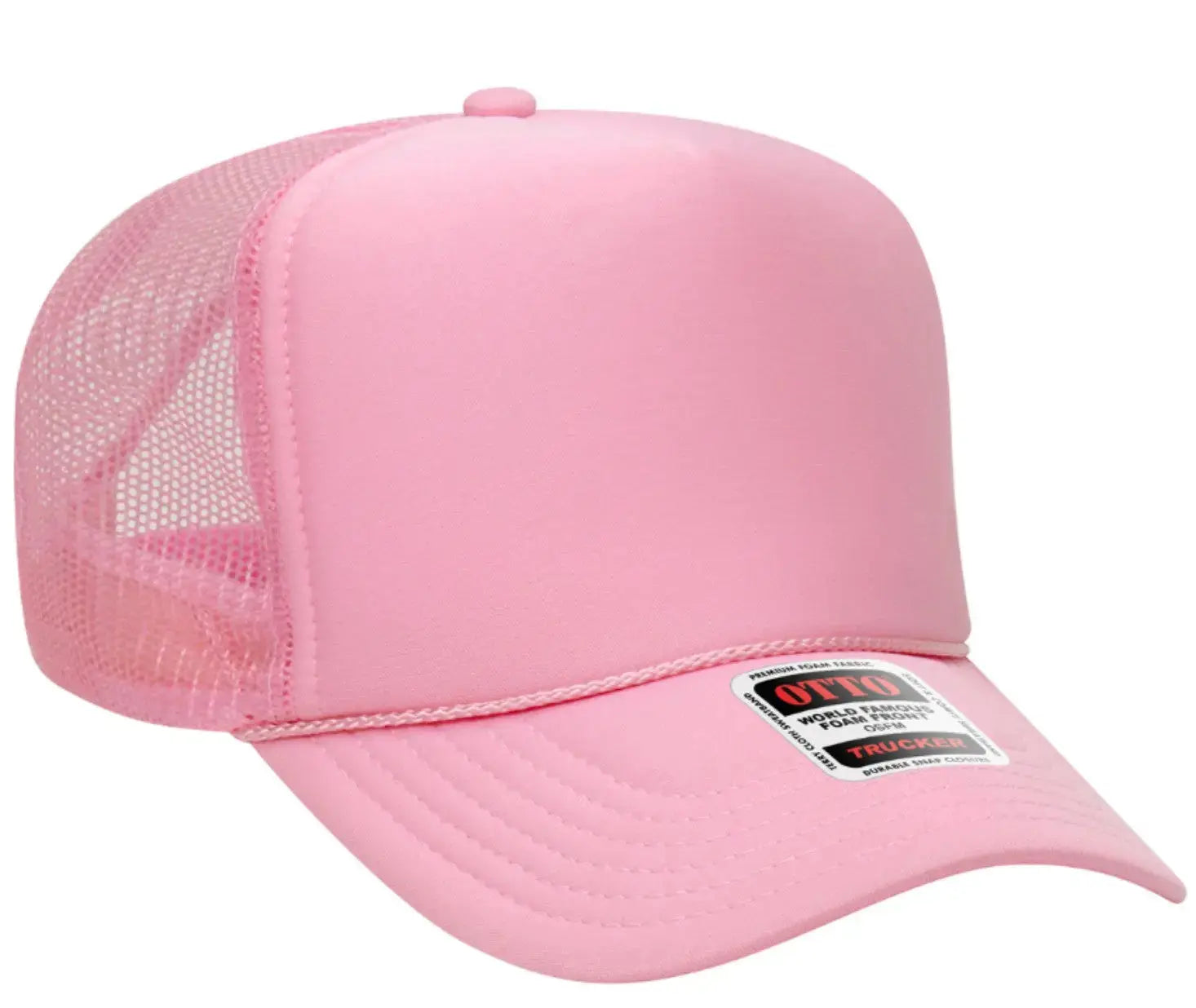 Neon Pink Good Vibes Only Adult Otto Foam Trucker Hat