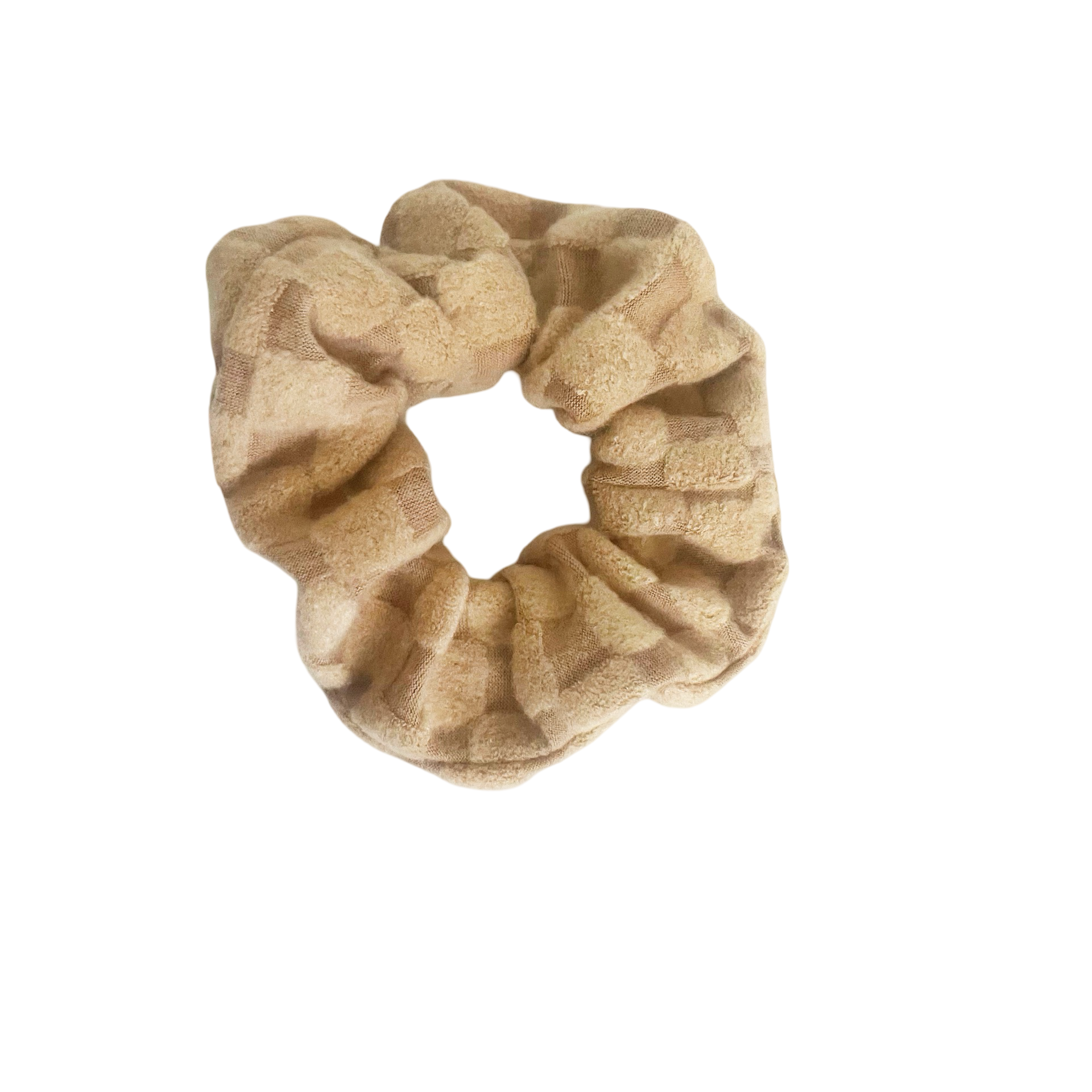 Checkered Textured Knit Scrunchie