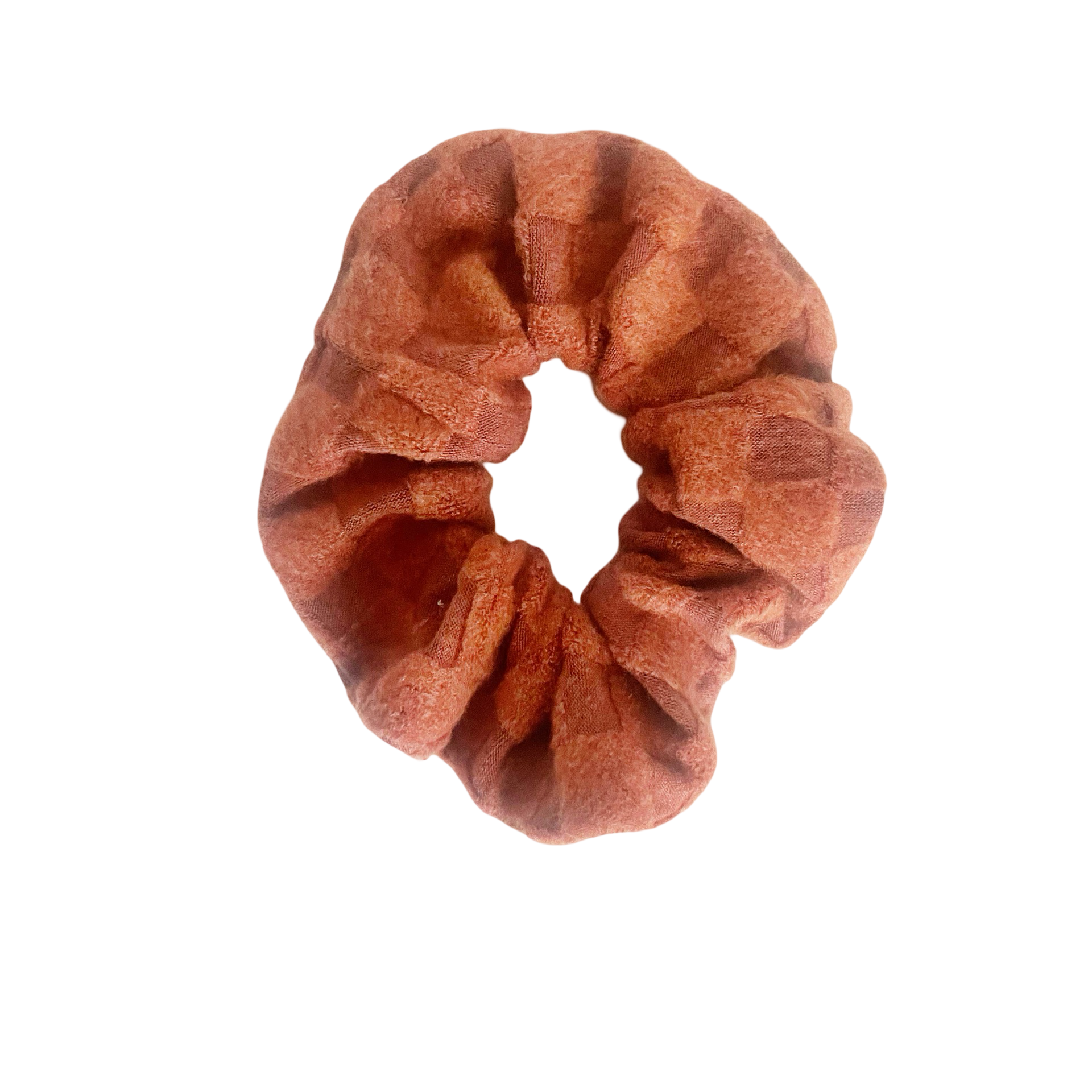Checkered Textured Knit Scrunchie