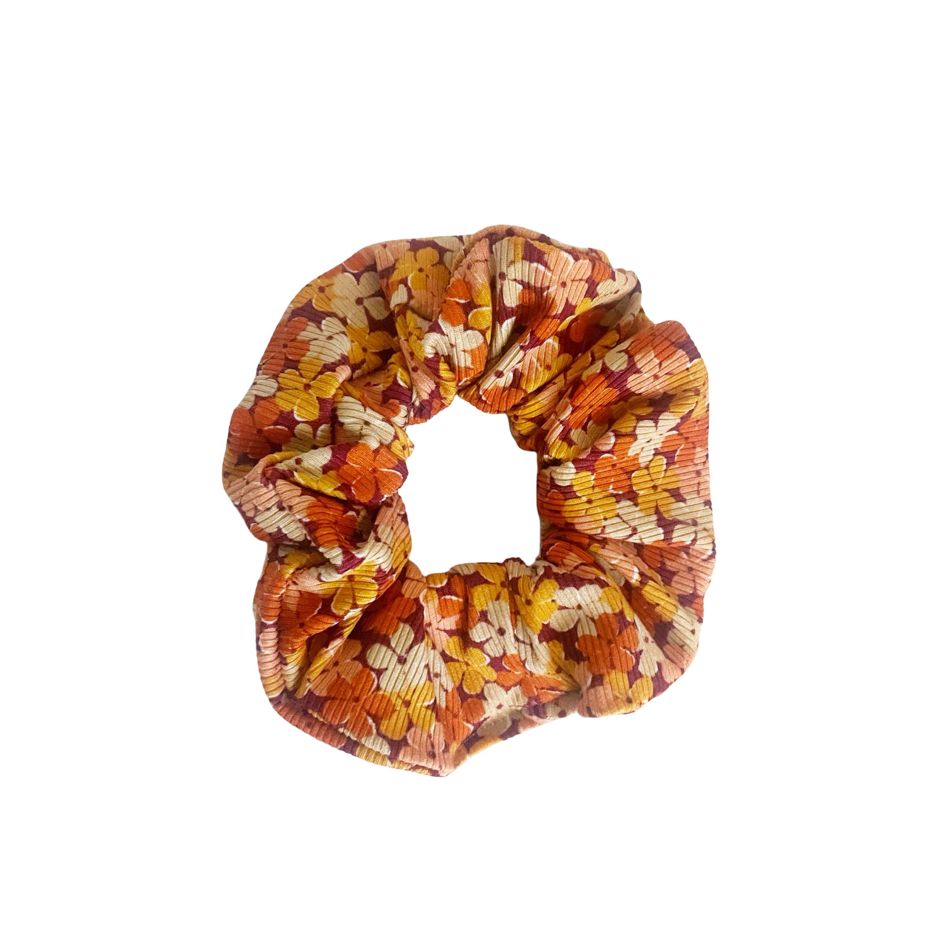 70s Floral Knit Scrunchie 