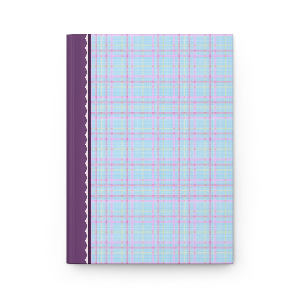 Plaid Notebook with Bows: Blue