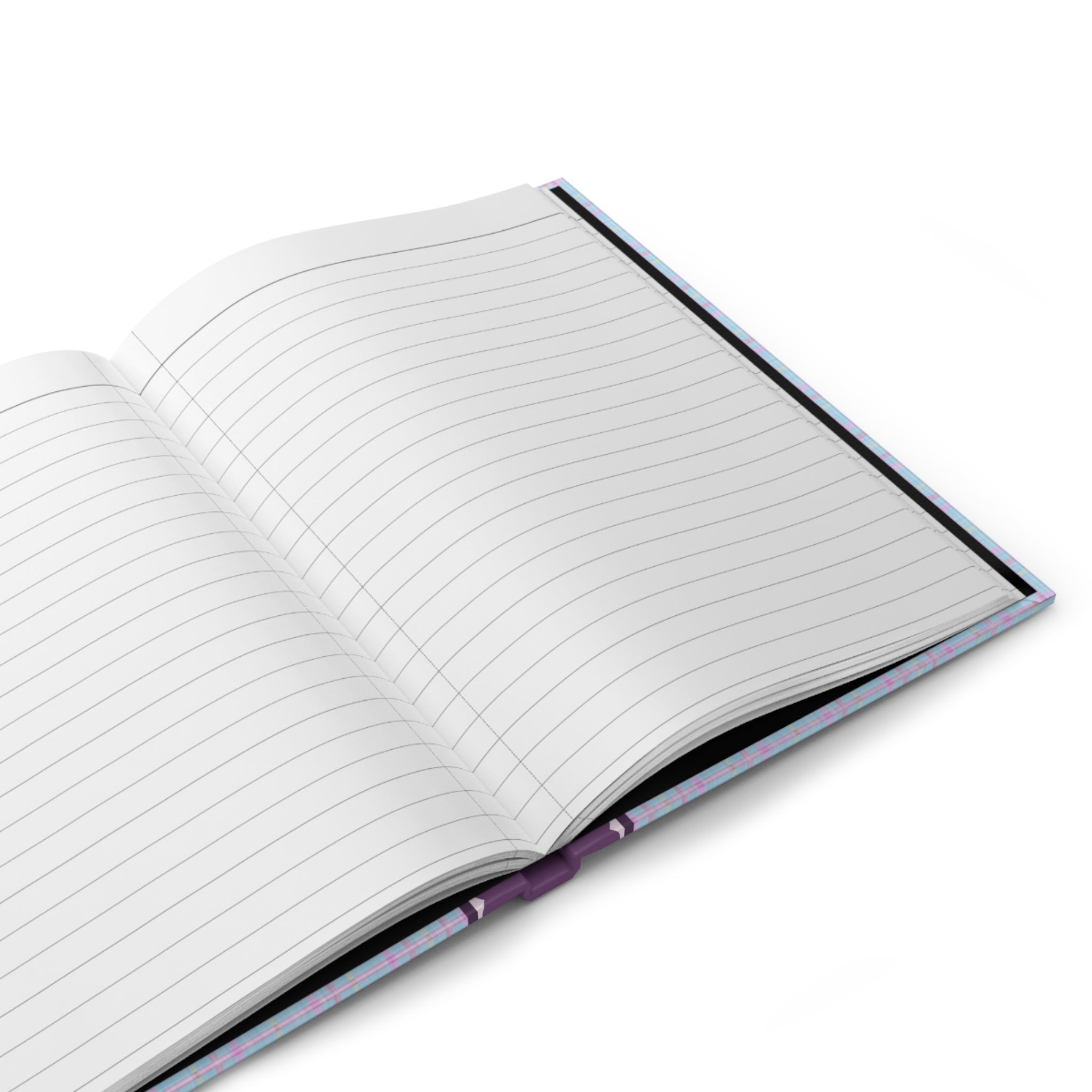 Plaid Notebook with Bows: Blue